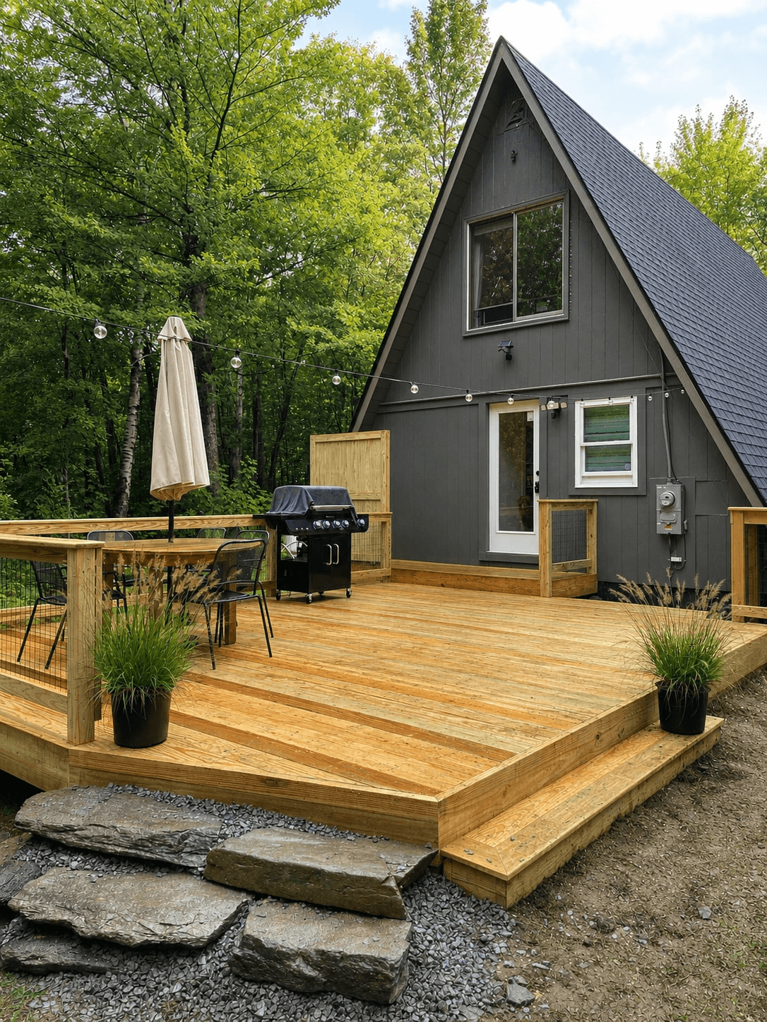 BRAND NEW back deck to grill, have coffee, sit and enjoy the peaceful wooded backyard. This deck is within the fenced in part of the yard so you can let the dog and kids roam.